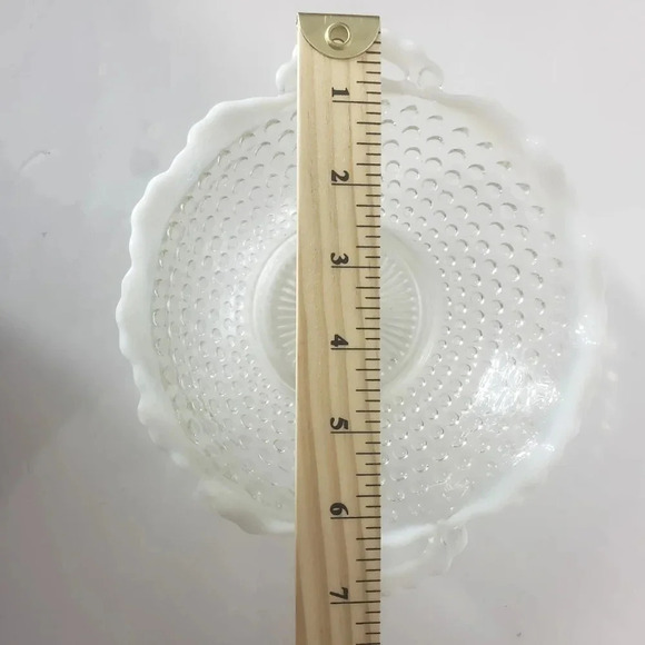 Vintage Anchor Hocking Hobnail Moonstone Clear Opalescent  Bowl. - Picture 9 of 9